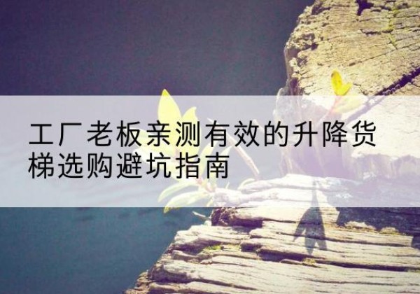 汾西升降货梯怎么选-工厂老板亲测有效的升降货梯选购避坑指南
